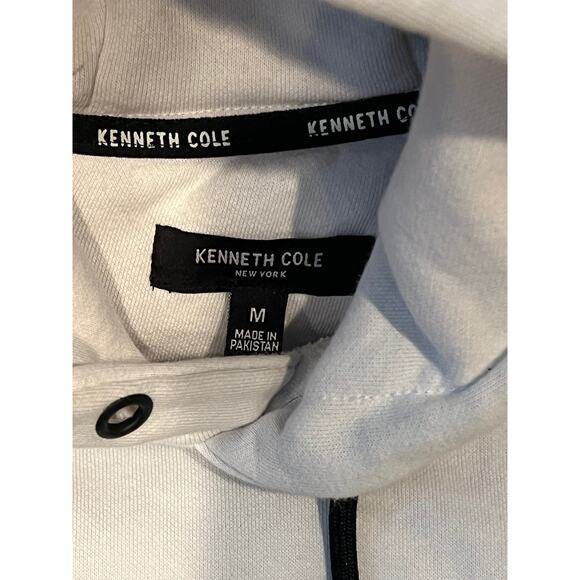 Kenneth Cole White Full Zip Hoodie Mens M - Picture 3 of 3